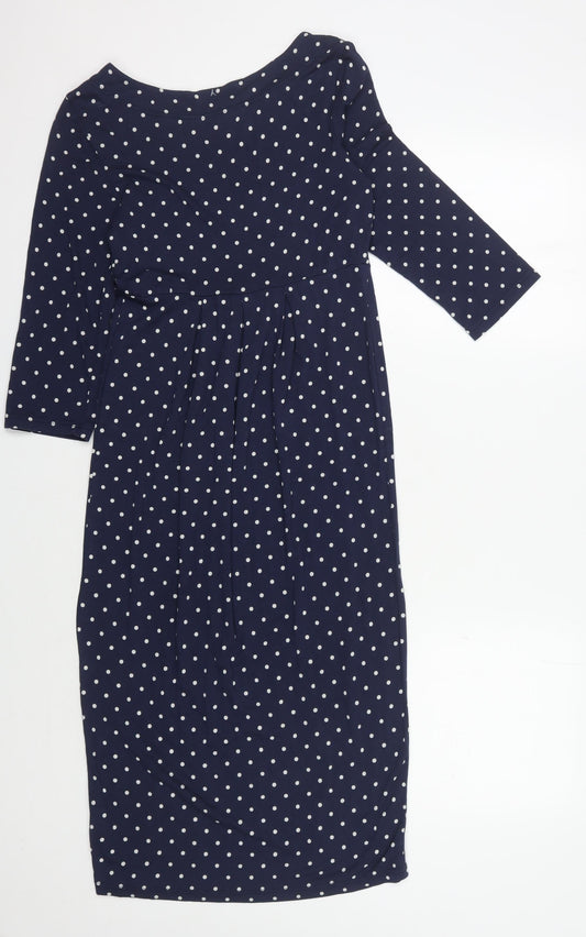 Joules Women's Blue Polka Dot A-Line Dress - Size 8