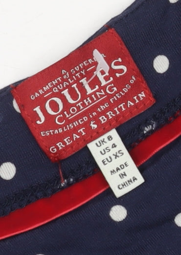 Joules Women's Blue Polka Dot A-Line Dress - Size 8