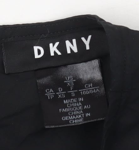 DKNY Women's Black XS Puff Sleeve Blouse