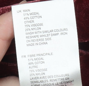 White Stuff Women's Red Velvet Blouse UK 10