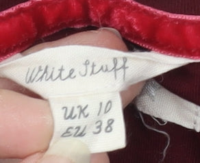 White Stuff Women's Red Velvet Blouse UK 10