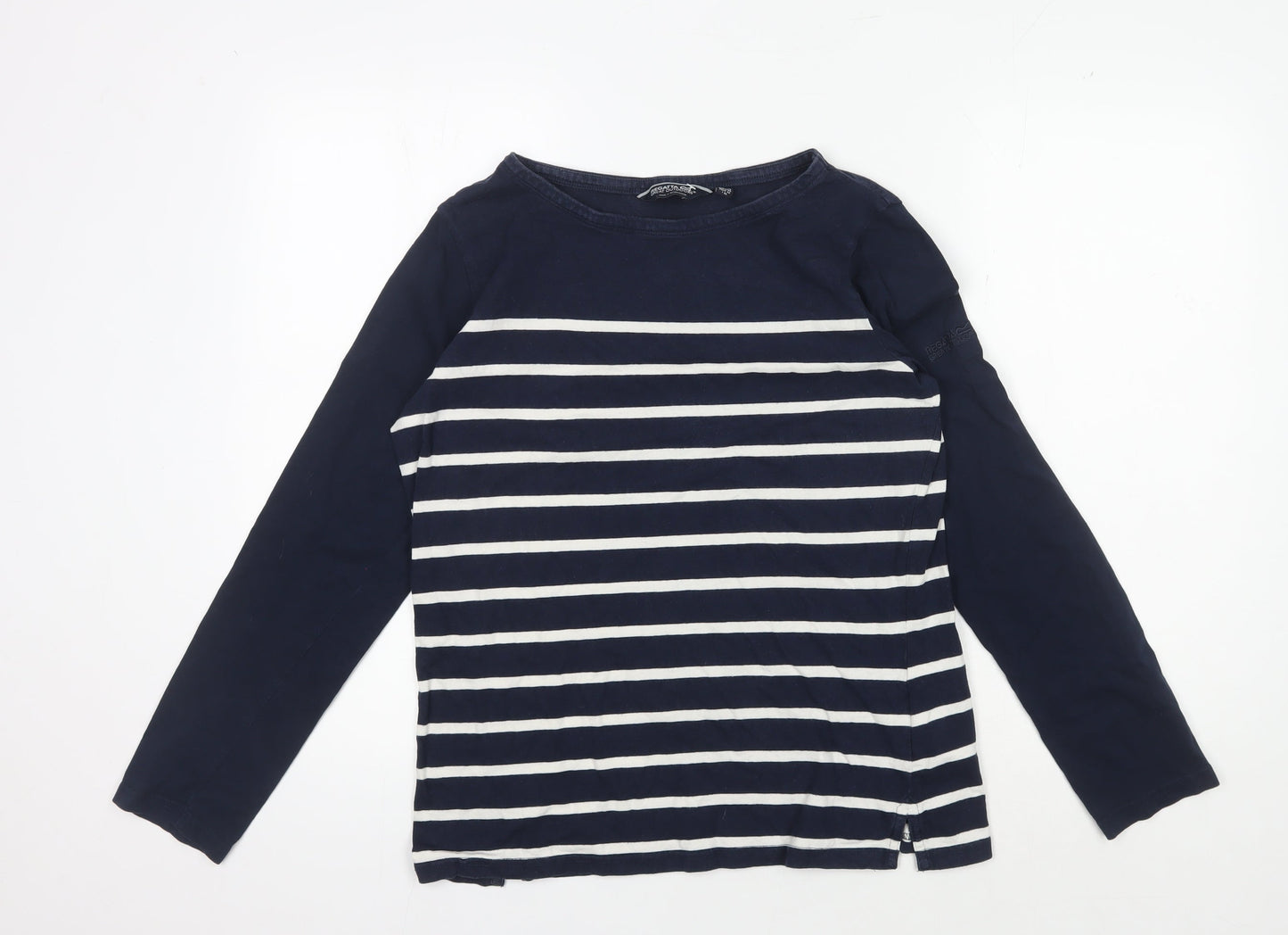 Regatta Women's Blue Striped T-Shirt Size 14