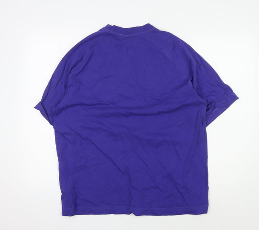 Puma Men's Purple Crew Neck Logo T-Shirt Medium
