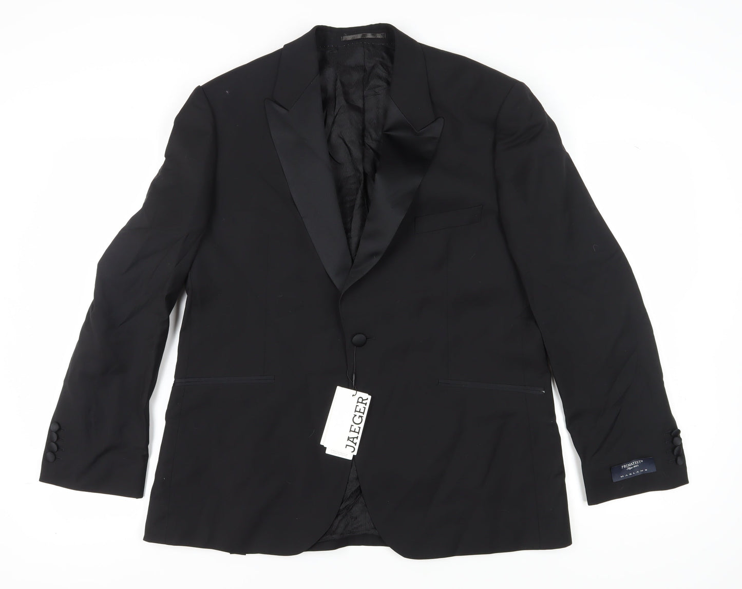 Jaeger Men's Black Tuxedo Blazer Shawl Collar Size 42 Classic Fit