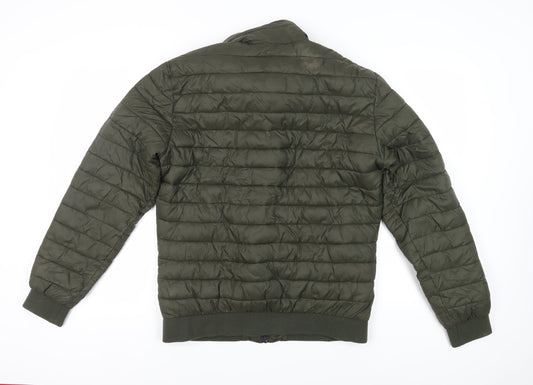 Superdry Men's Green XL Puffer Jacket with Zipped Pockets