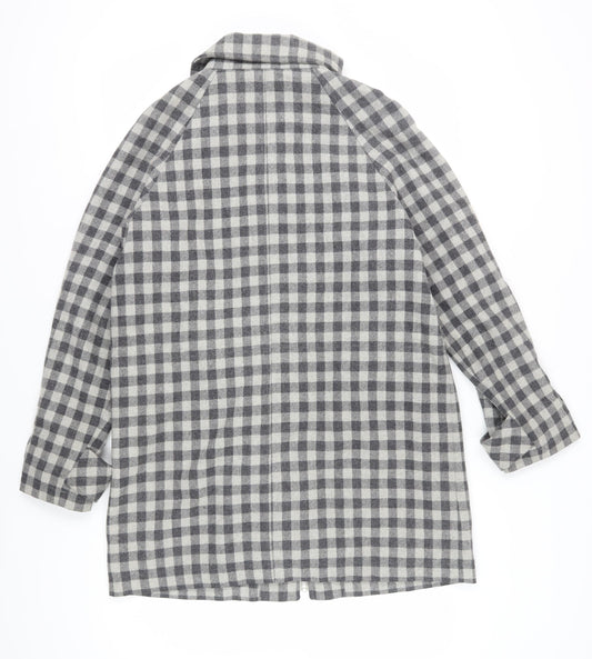 Marks and Spencer Women's Grey Check Overcoat Size 14