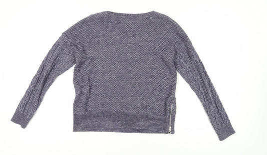 Superdry Women's Grey Pullover Jumper, Size S, Cable-Knit