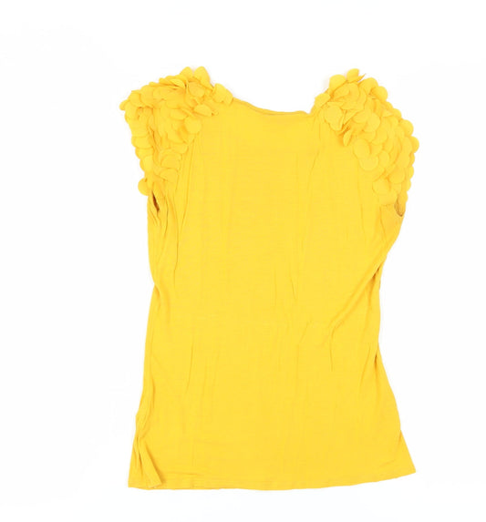 Womens UK Size XS Ted Baker Yellow Viscose Blouse