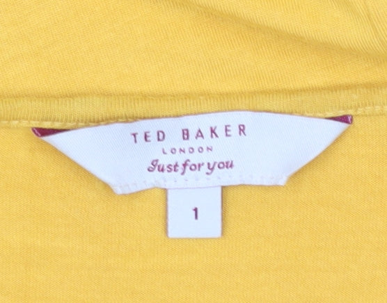 Ted Baker Women's Yellow XS Ruffle Sleeve Blouse