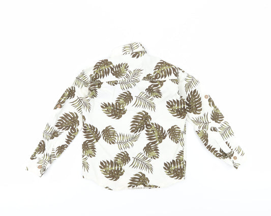 Tommy Hilfiger Boys White Floral Button-Up Shirt, 14 Years