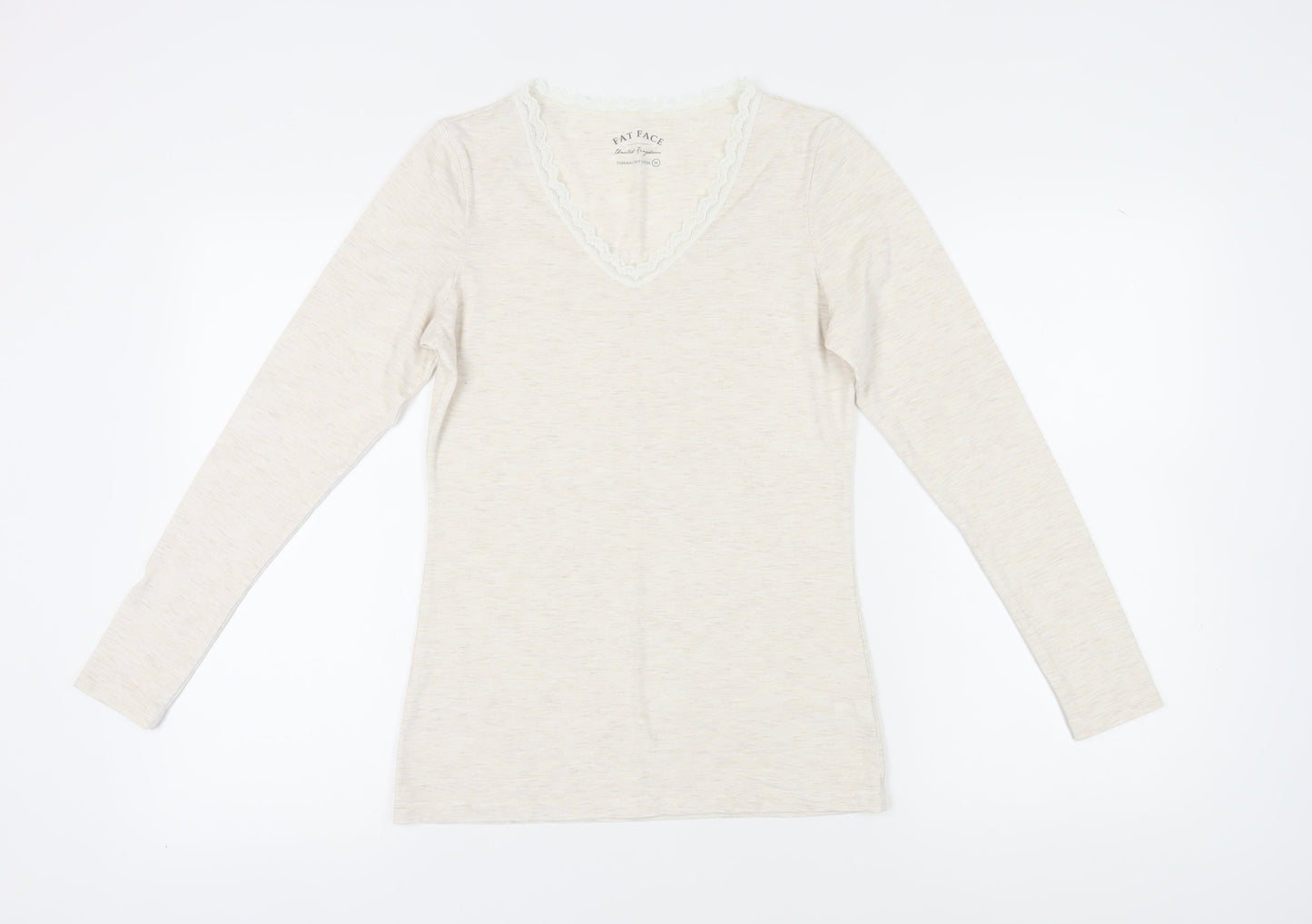 Fat Face Beige Thermal Long Sleeve Women's T-Shirt