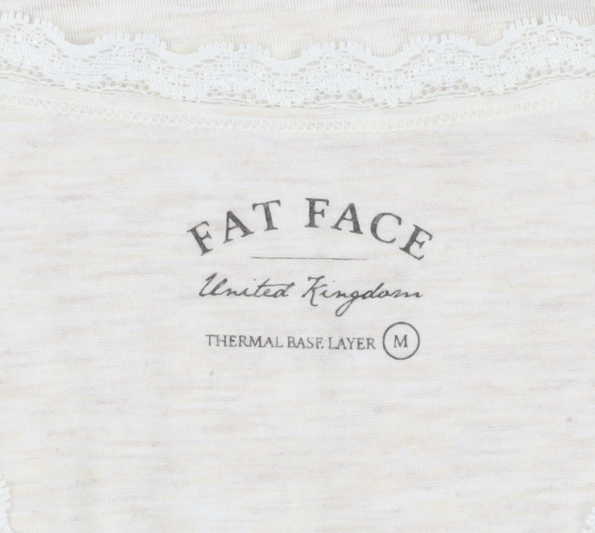 Fat Face Beige Thermal Long Sleeve Women's T-Shirt