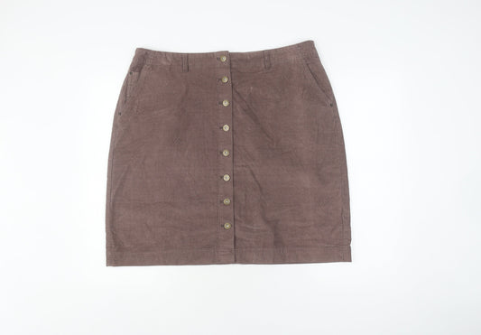 Weird Fish Brown Corduroy Women's Skirt Size 18