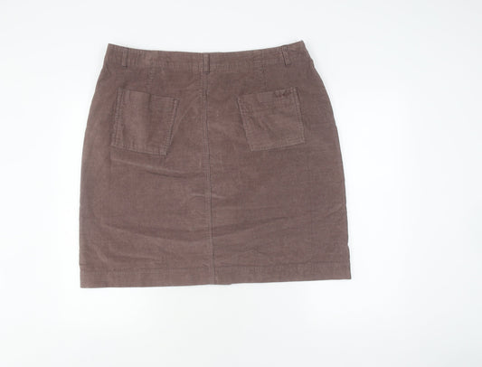 Weird Fish Brown Corduroy Women's Skirt Size 18