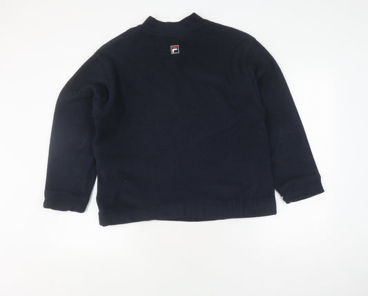 FILA Black V-Neck Pullover Sweatshirt Unisex Size S