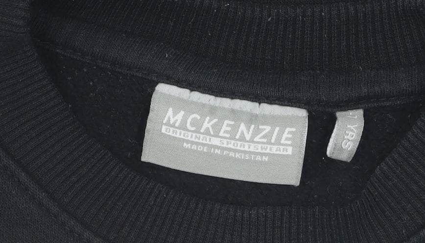 Additional view of McKenzie girls’ black pullover sweatshirt 6-7 years casual logo
