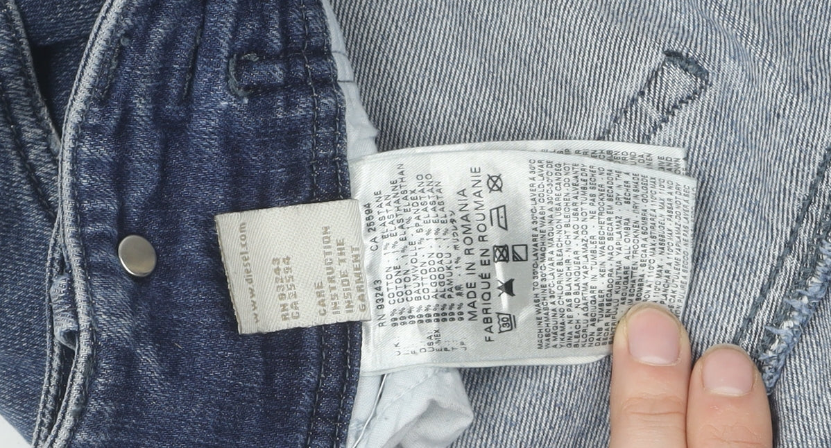 Diesel Women's Blue Tapered Jeans, Size 32, Medium Wash