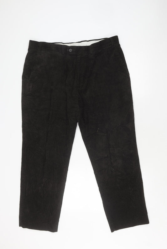 James Pringle Men's Black Corduroy Trousers 40W