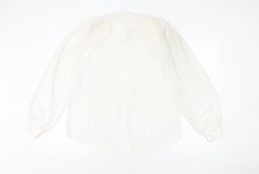 Jacques Vert Women's White Collared Blouse Size 12