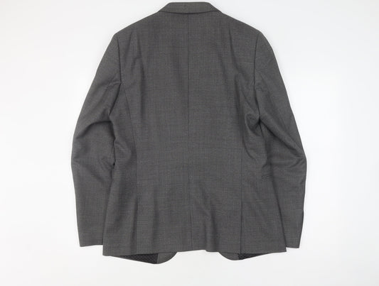 T.M.Lewin Men's Grey Blazer, Size L, Classic Formal Jacket