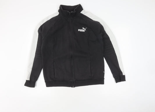 Puma Men's Black Full Zip Hoodie L Logo Accent