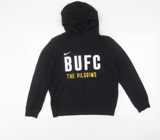 Nike Boys Black Hooded Pullover Football Hoodie, 12-13 Years