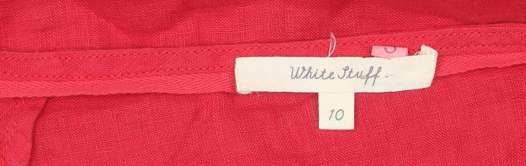 White Stuff Women's Red Linen Blouse Size 10