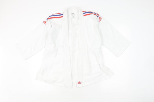 Adidas Boys White Track Jacket 11 Years Cotton Blend