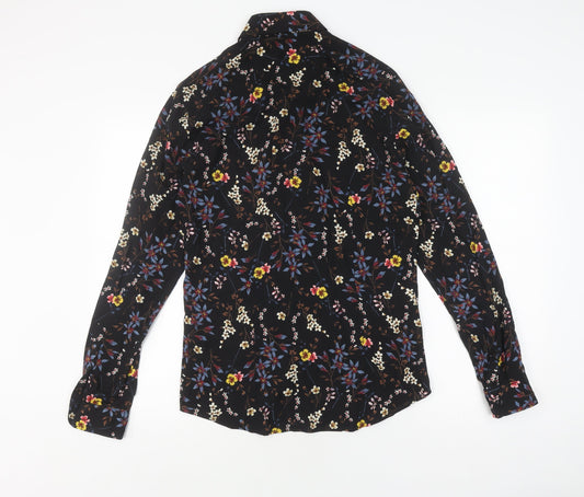 Reiss Black Floral Blouse for Women - Size S, Slim Fit