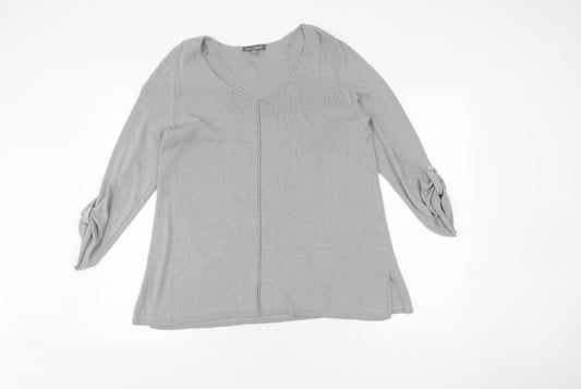Laura Ashley Women's Grey Knit Pullover Jumper Size 14