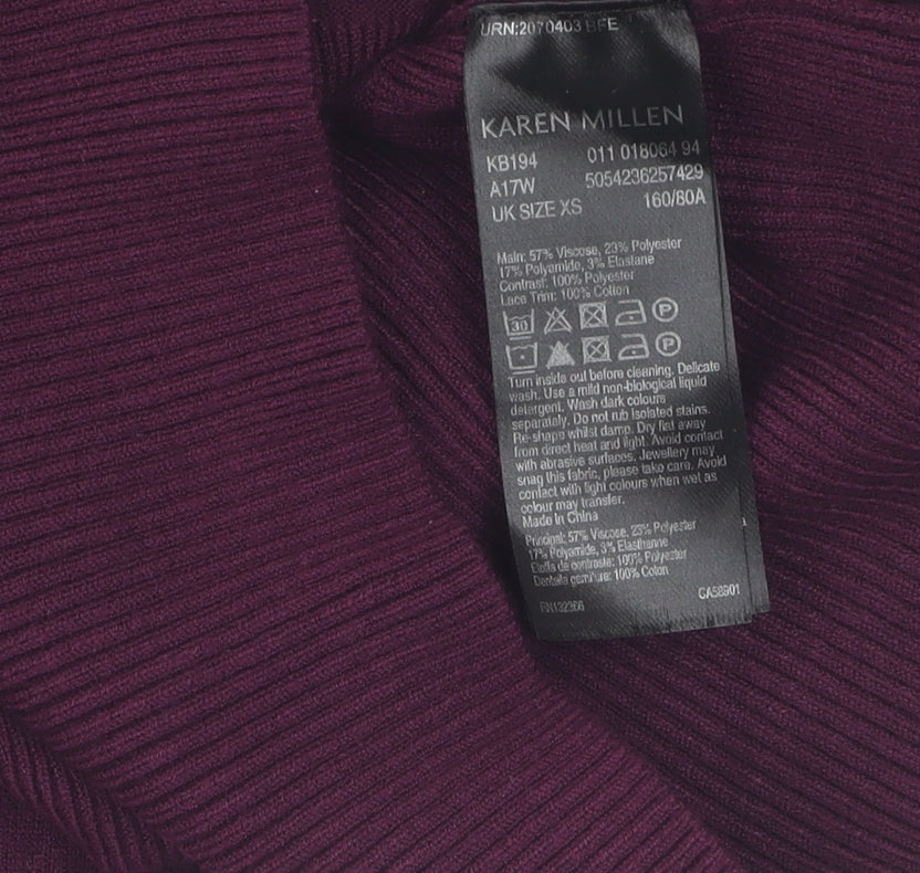 Karen Millen Purple High Neck Sleeveless Tank, XS