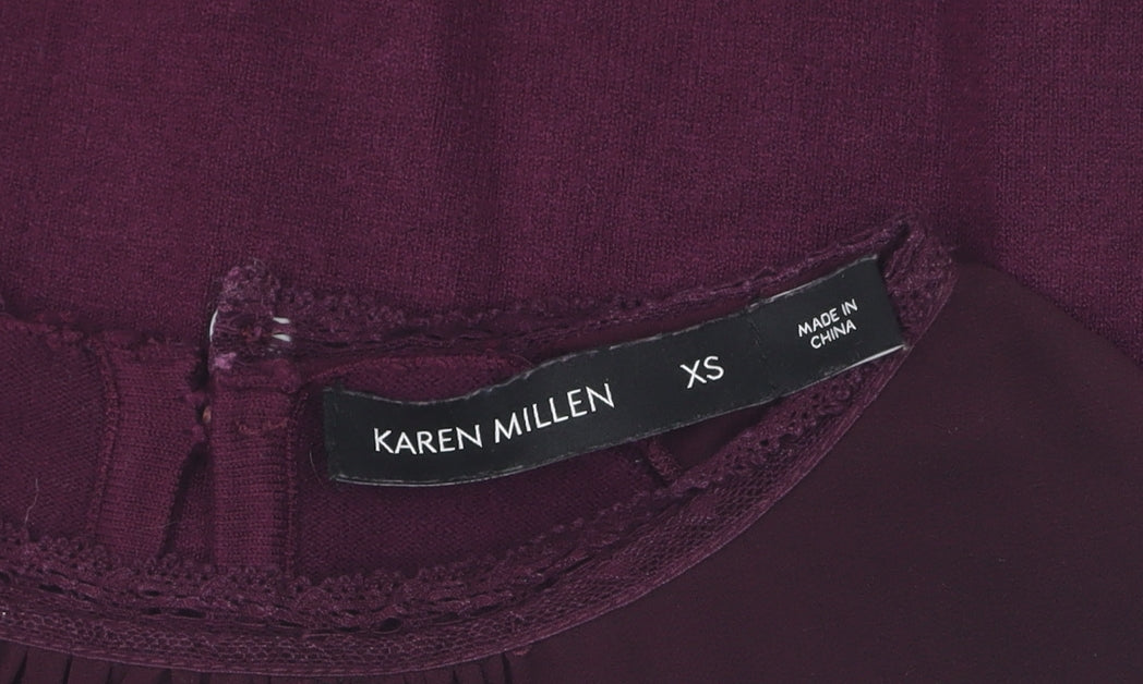 Karen Millen Purple High Neck Sleeveless Tank, XS