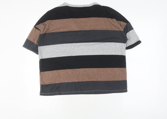 Jacqueline de Yong Women's Striped V-Neck T-Shirt M