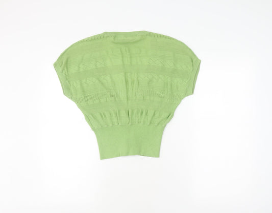 Fat Face Women's Green Cropped Knit Blouse Size 10