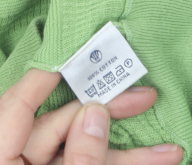 Fat Face Women's Green Cropped Knit Blouse Size 10