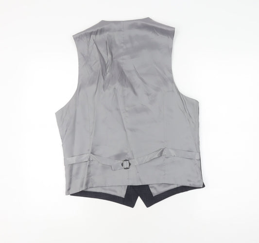 Moss 1851 Men's Grey Check Waistcoat - Size 40R