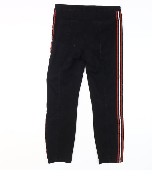 ASOS Women's Black Skinny Jeans Size 12 with Stripes