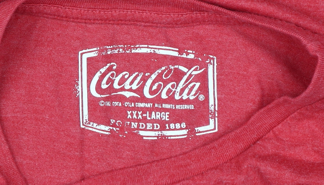 Coca-Cola Men's Red Christmas T-Shirt 3XL