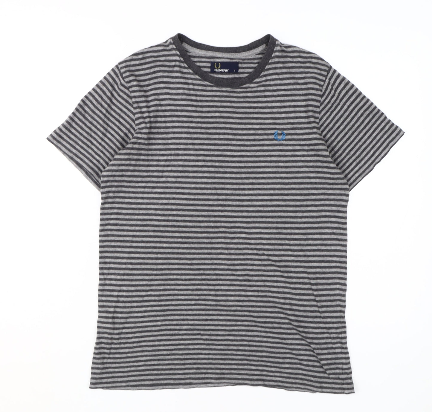Fred Perry Men's S Striped T-Shirt Black Cotton
