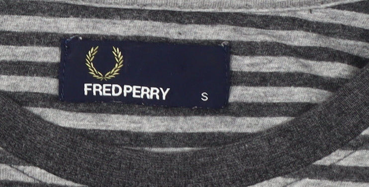Fred Perry Men's S Striped T-Shirt Black Cotton