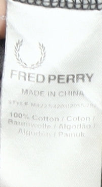 Fred Perry Men's S Striped T-Shirt Black Cotton