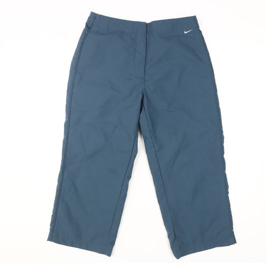 Nike Women's Blue Trousers S Casual Sports Elastic Waist