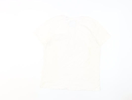 Superdry Women's White Sporty Graphic T-Shirt, Size 14