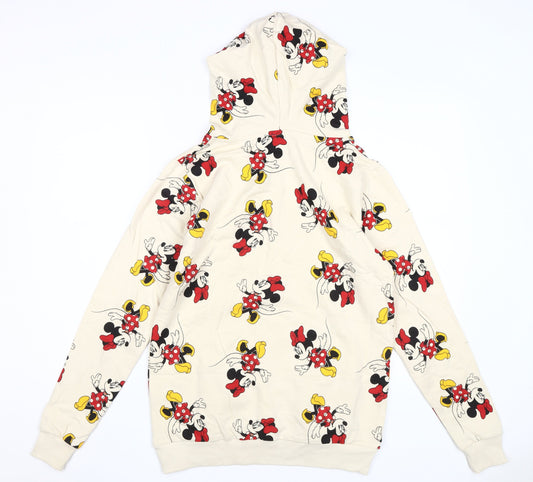 Disney Women's Beige Minnie Mouse Hoodie M Pullover