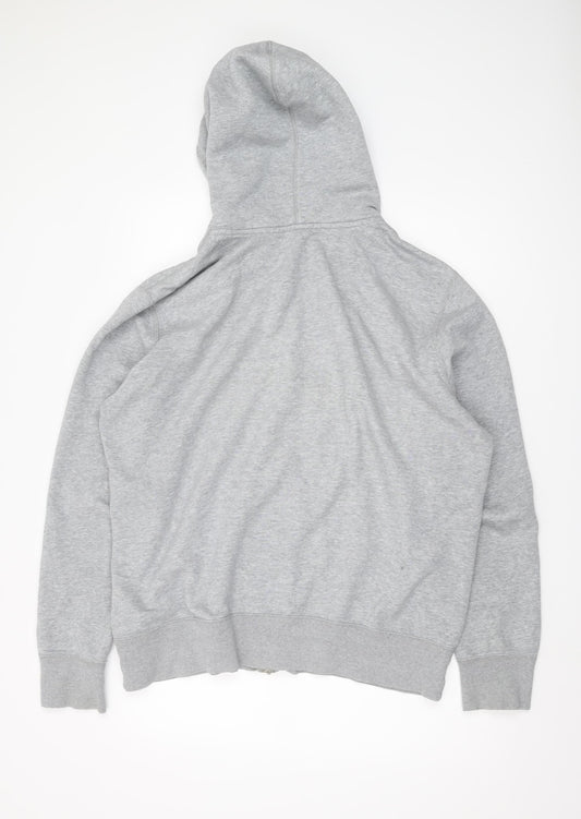 Nike Men's Grey XL Full Zip Hoodie with Logo