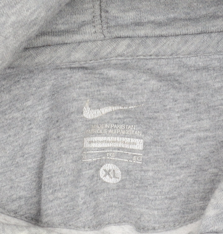 Nike Men's Grey XL Full Zip Hoodie with Logo