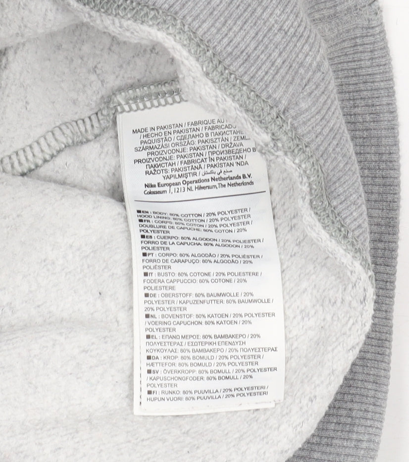 Nike Men's Grey XL Full Zip Hoodie with Logo