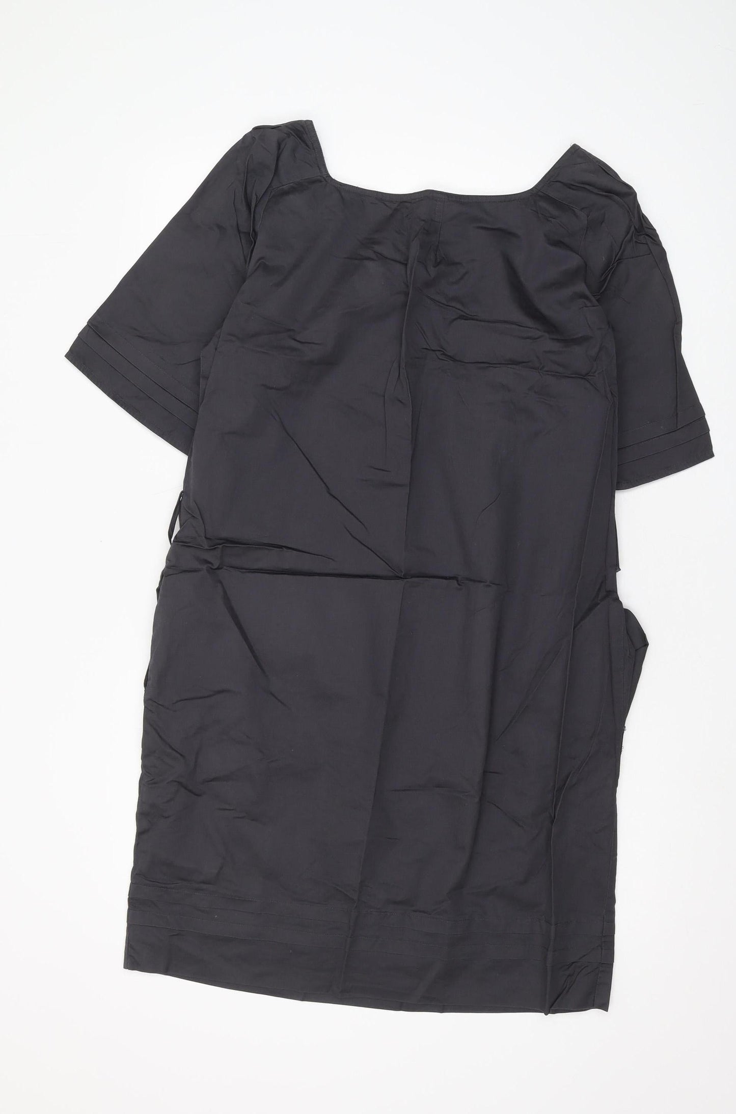 Hobbs Women's Black Cotton Half Sleeve Dress Size 12