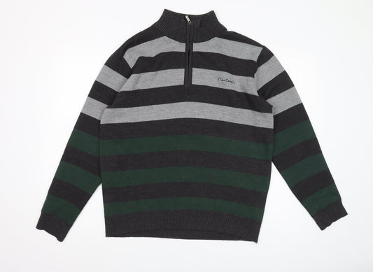 Pierre Cardin Men's M Striped Full Zip Jumper Multicoloured