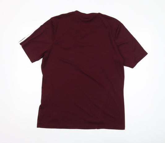 Mens UK Size L adidas Red Polyester T-Shirt